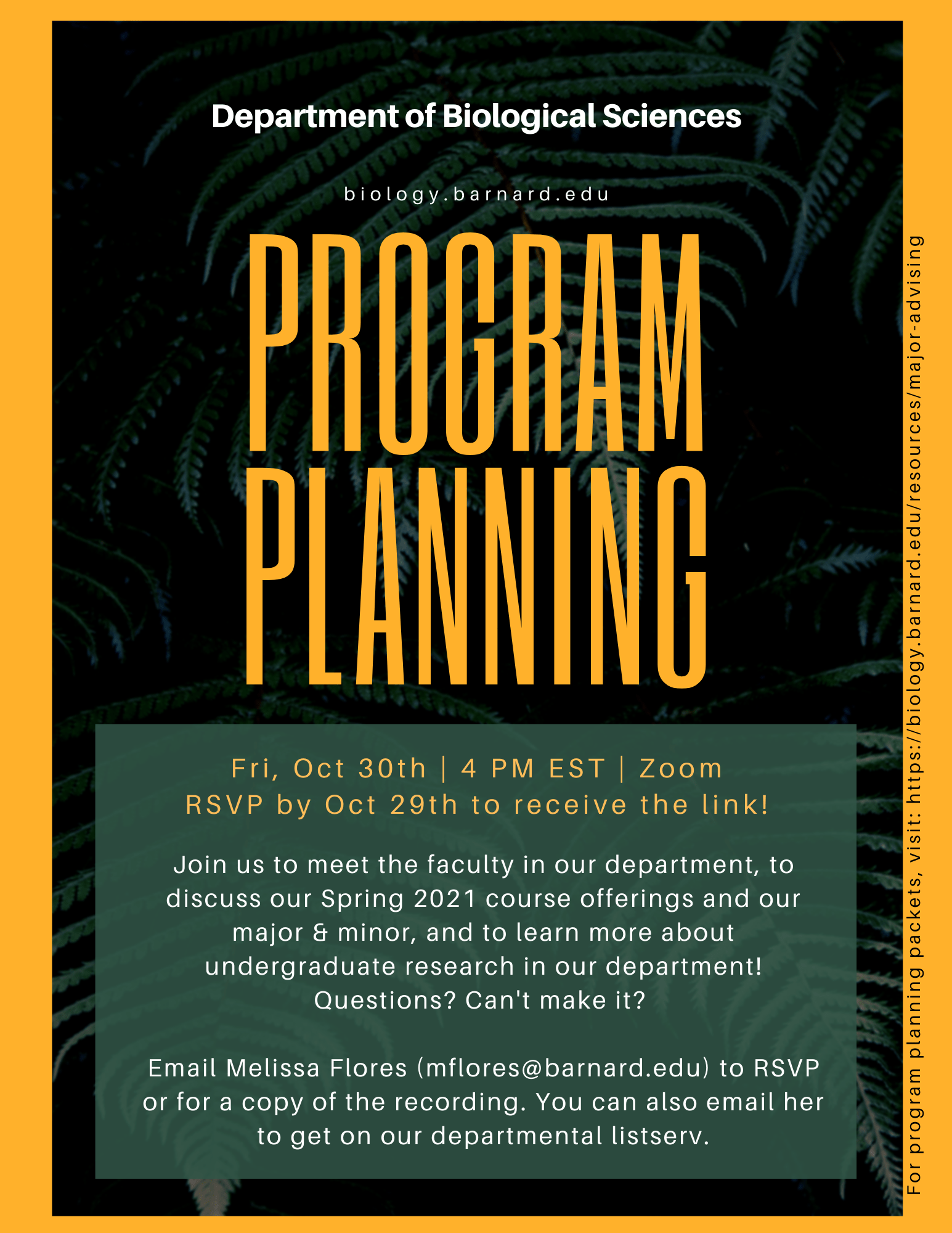 AY2021 Course Offerings Barnard Biology